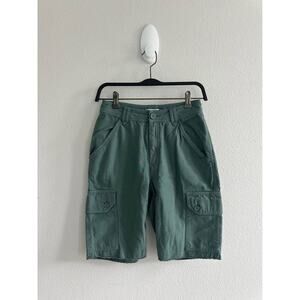 Tna Aritizia Retro Cargo Baggy‎ Cotton Forest Green Y2K Shorts Sz 2